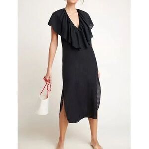 NWT women’s MARA HOFFMAN swim Midi Black Julieta Cover-Up Dress sz medium